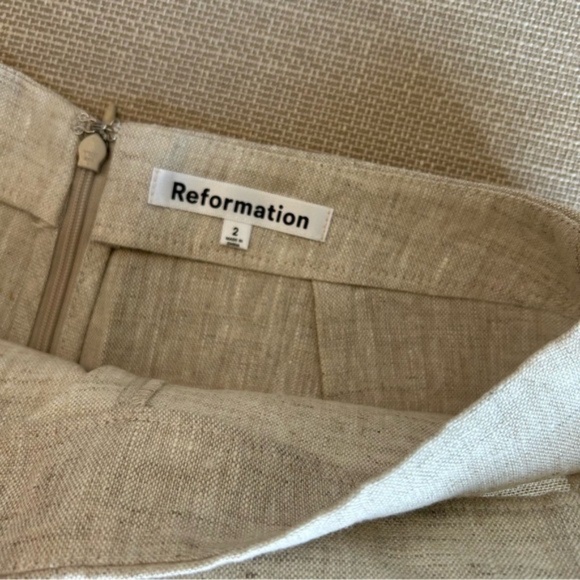 NEW Reformation Eva Linen Skort - Oatmeal - Picture 6 of 7
